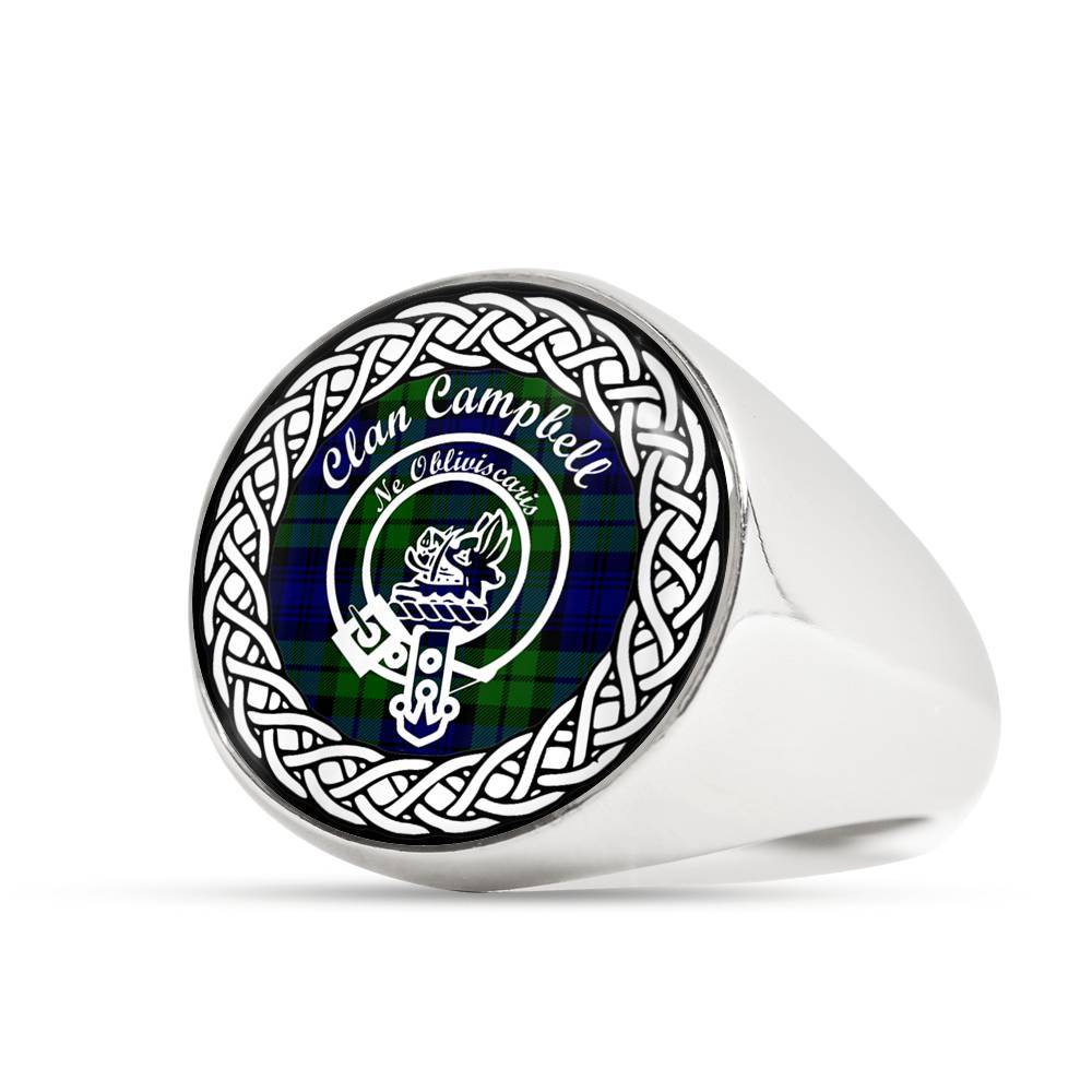 Campbell Crest Clan Tartan Ring Scottish