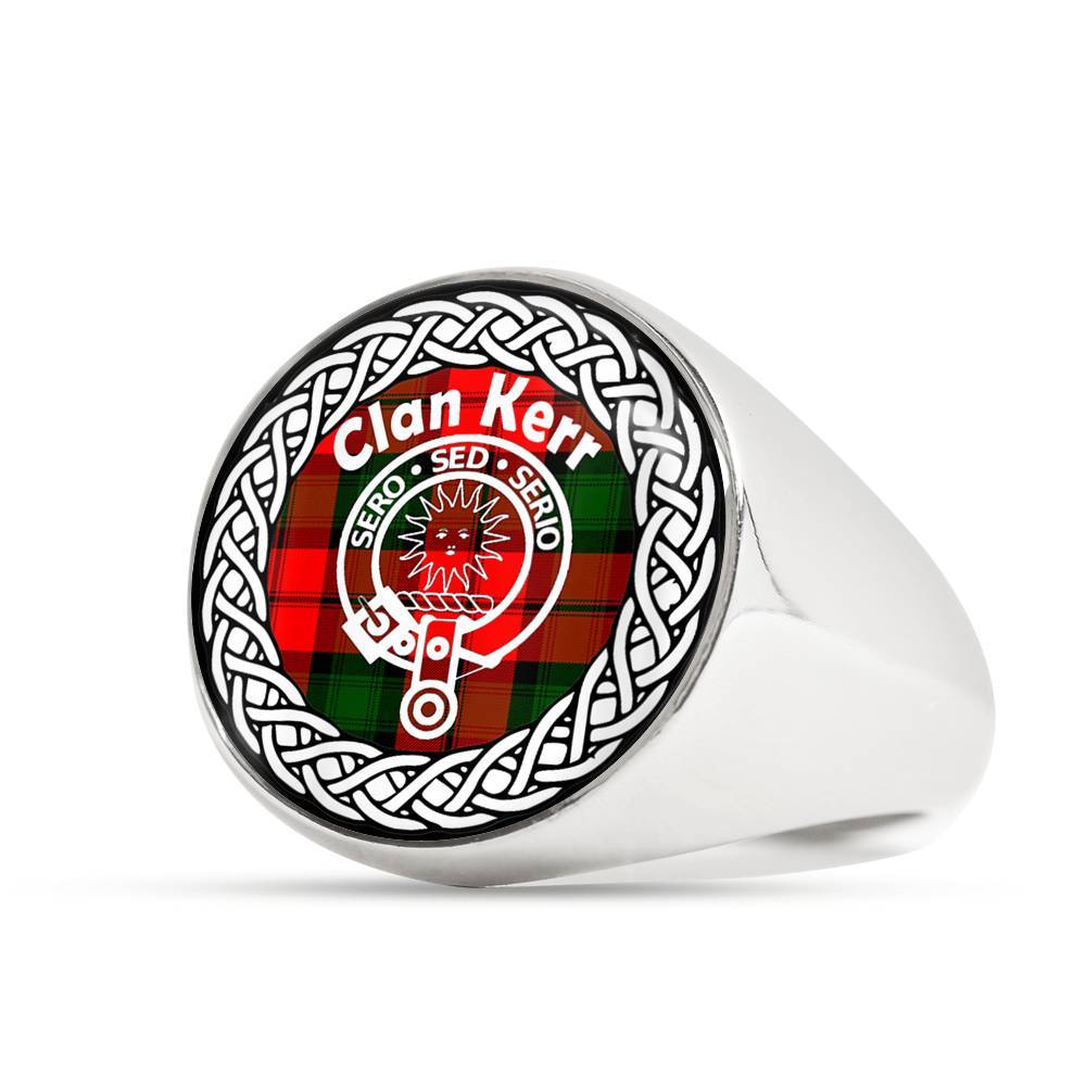Kerr Crest Clan Tartan Ring Scottish