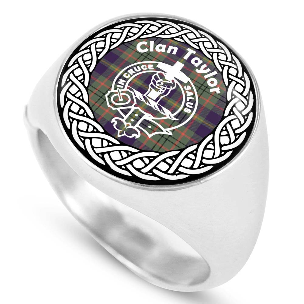 Taylor Crest Clan Tartan Ring Scottish