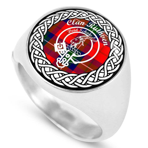 Image of Ruthven Crest Clan Tartan Ring Scottish