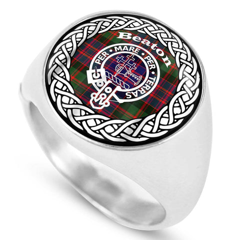 Image of Beaton Crest Clan Tartan Ring Scottish