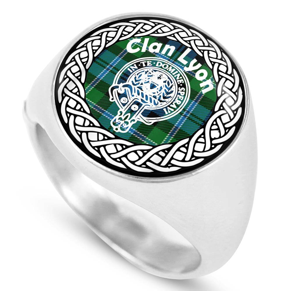 Lyon Crest Clan Tartan Ring Scottish