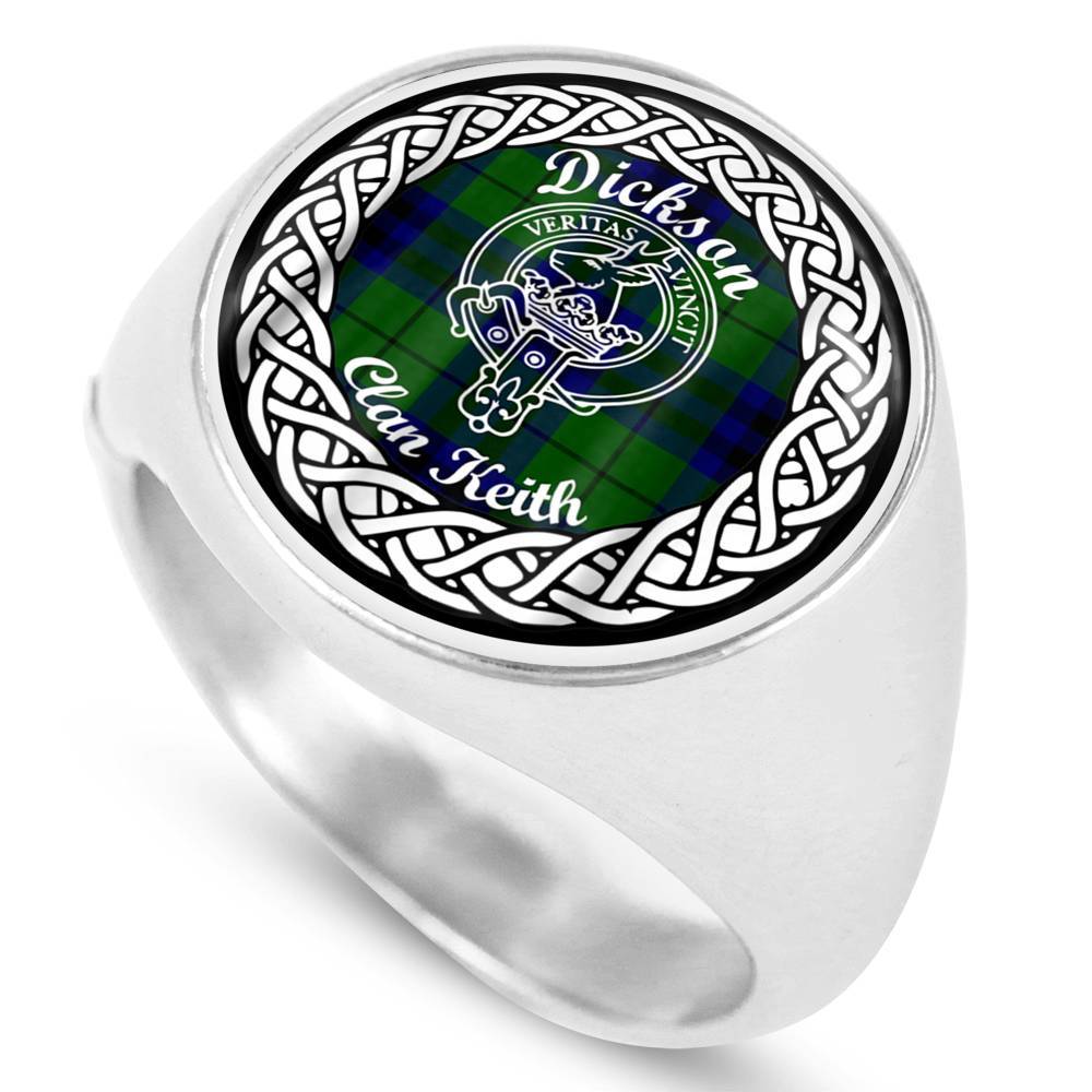 Dickson Crest Clan Tartan Ring Scottish