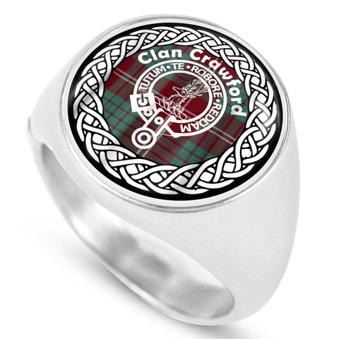 Image of Crawford Crest Clan Tartan Ring Scottish