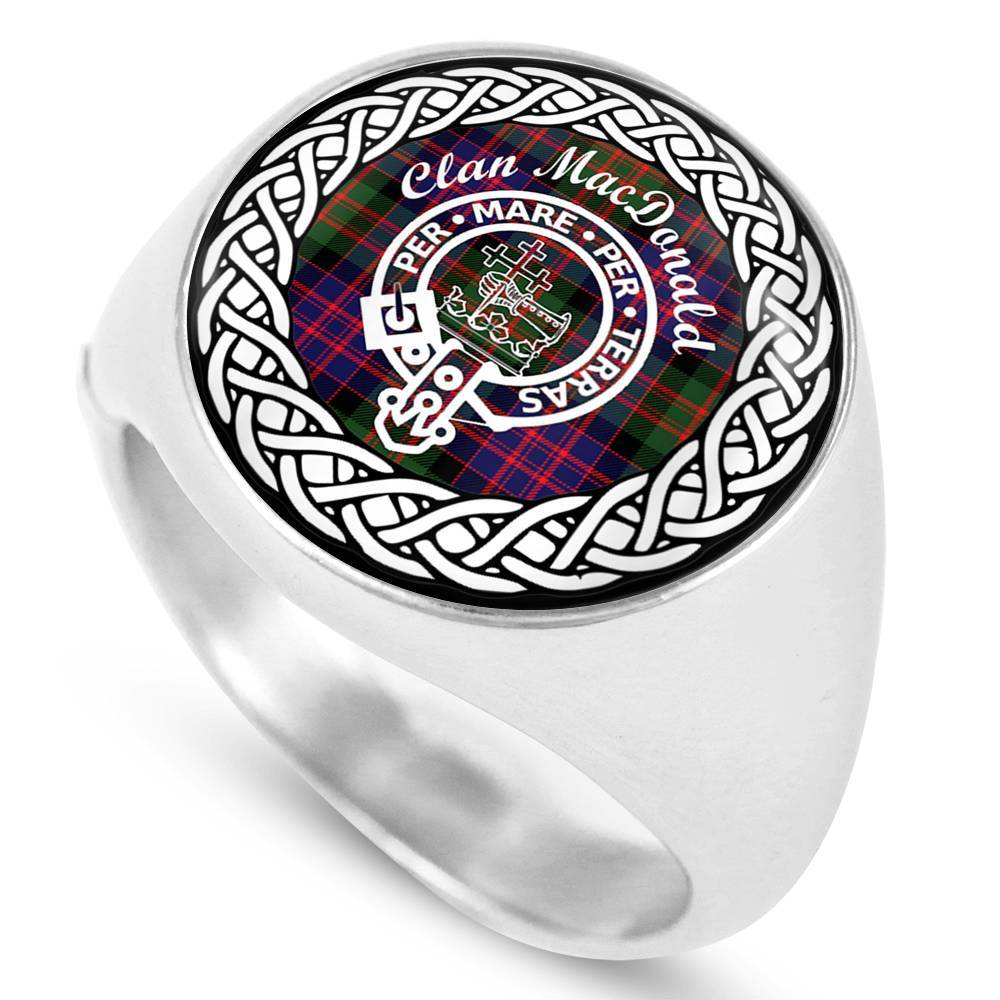 MacDonald Crest Clan Tartan Ring Scottish