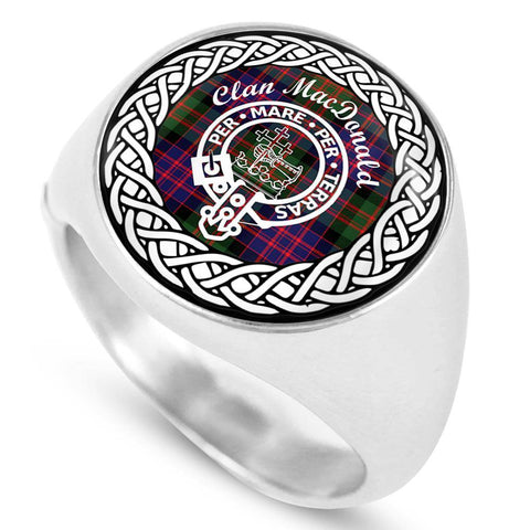 Image of MacDonald Crest Clan Tartan Ring Scottish
