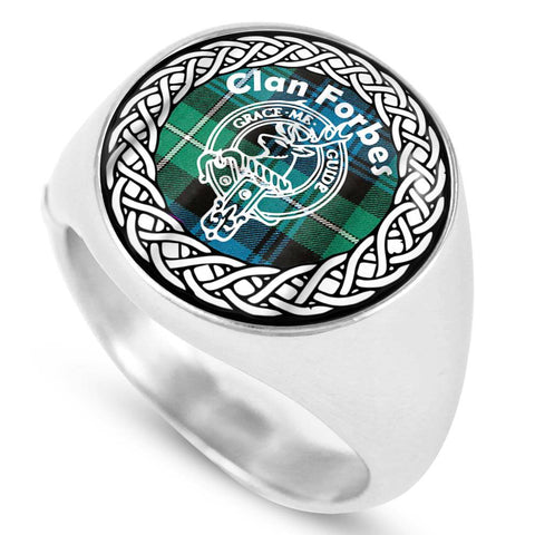 Image of Forbes Crest Clan Tartan Ring Scottish