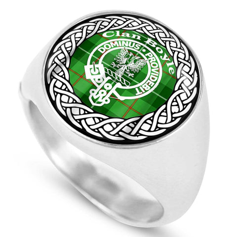 Image of Boyle Crest Clan Tartan Ring Scottish