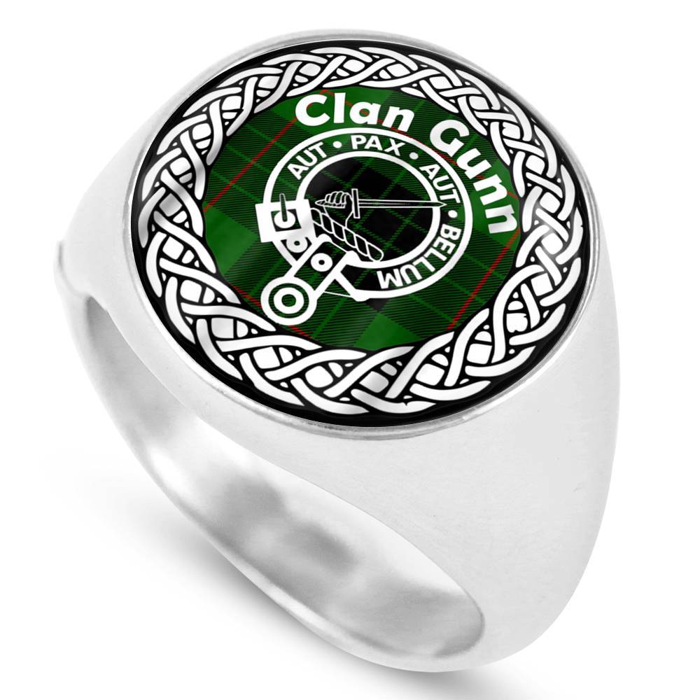 Gunn Crest Clan Tartan Ring Scottish