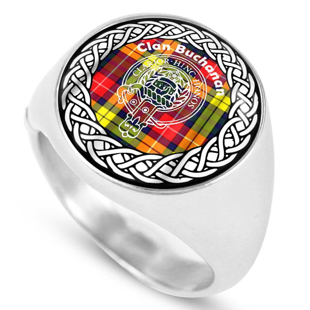 Buchanan Crest Clan Tartan Ring Scottish