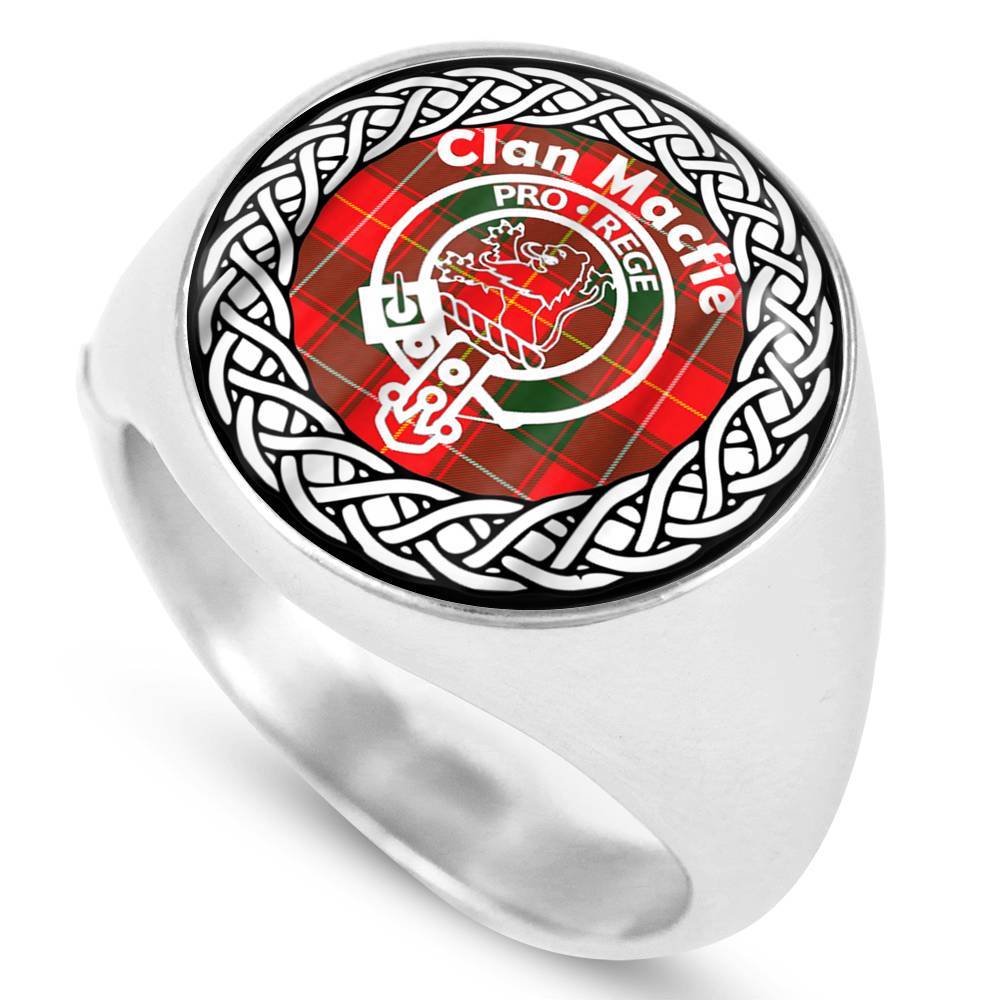 Macfie Crest Clan Tartan Ring Scottish