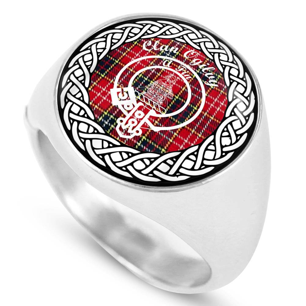 Ogiluy Crest Clan Tartan Ring Scottish