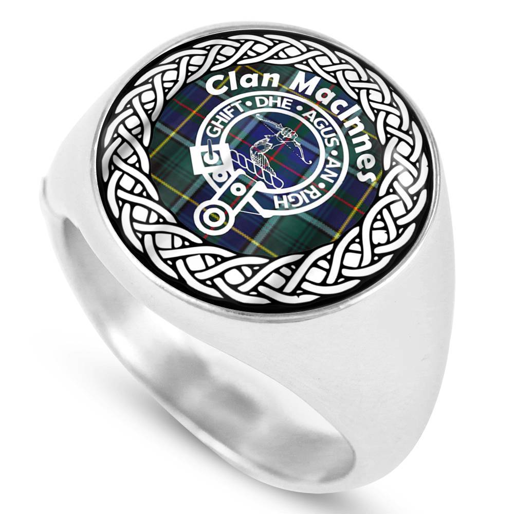 Maclnnes Crest Clan Tartan Ring Scottish