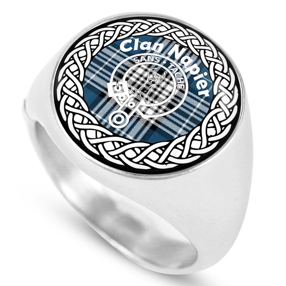 Napier Crest Clan Tartan Ring Scottish