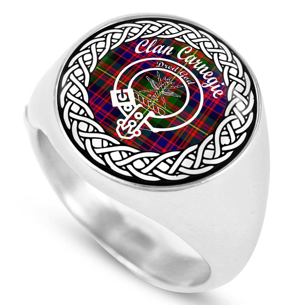 Carnegie Crest Clan Tartan Ring Scottish