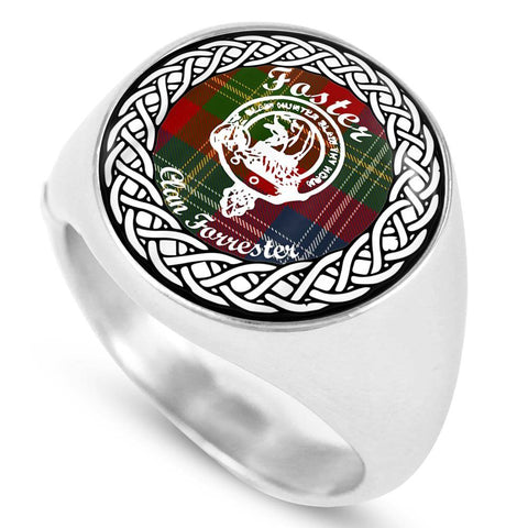 Image of Foster Crest Clan Tartan Ring Scottish