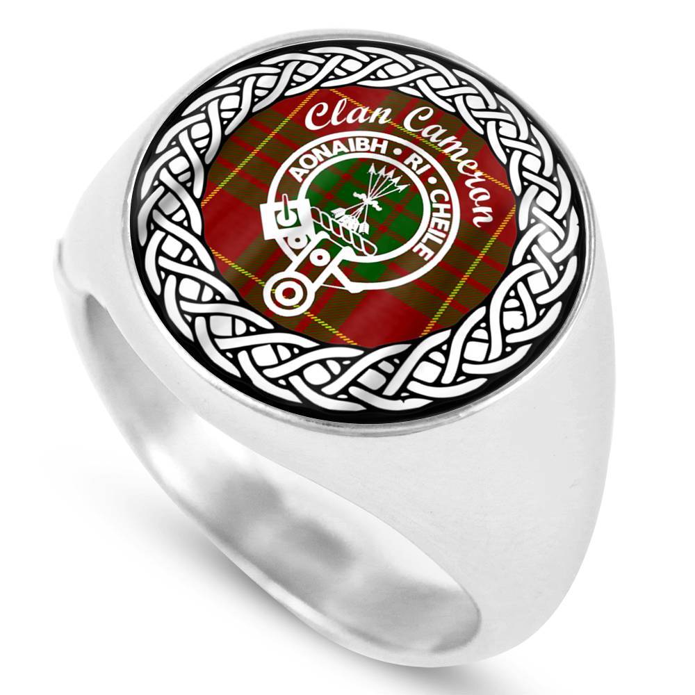 Cameron Crest Clan Tartan Ring Scottish