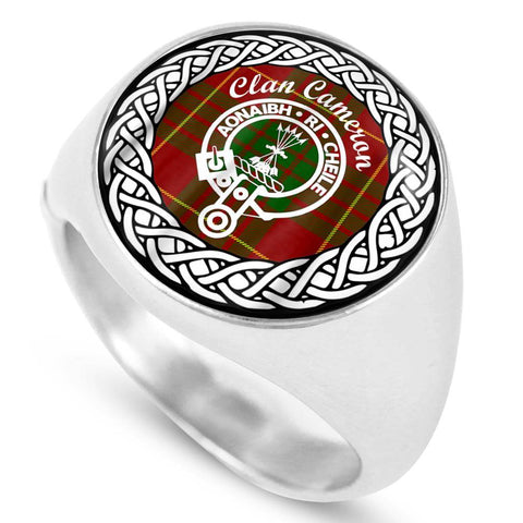 Image of Cameron Crest Clan Tartan Ring Scottish