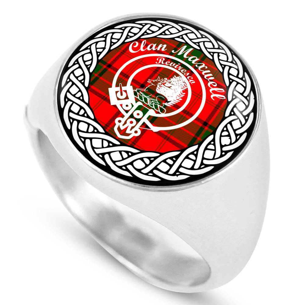 Maxwell Crest Clan Tartan Ring Scottish