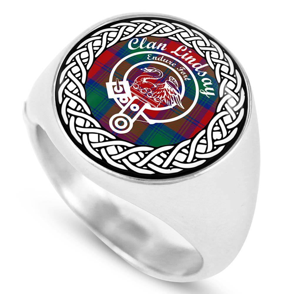 Lindsay Crest Clan Tartan Ring Scottish