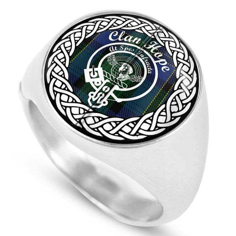 Image of Hope Crest Clan Tartan Ring Scottish