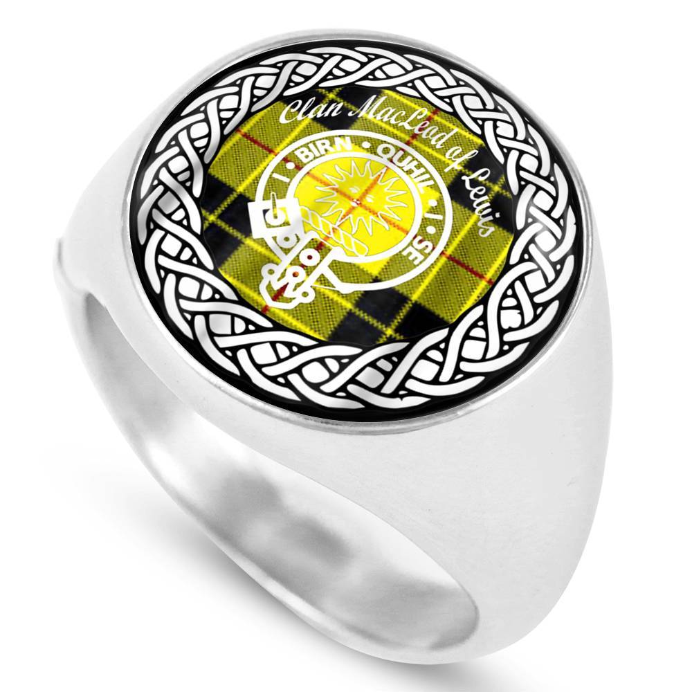 MacLead Of Lewis Crest Clan Tartan Ring Scottish