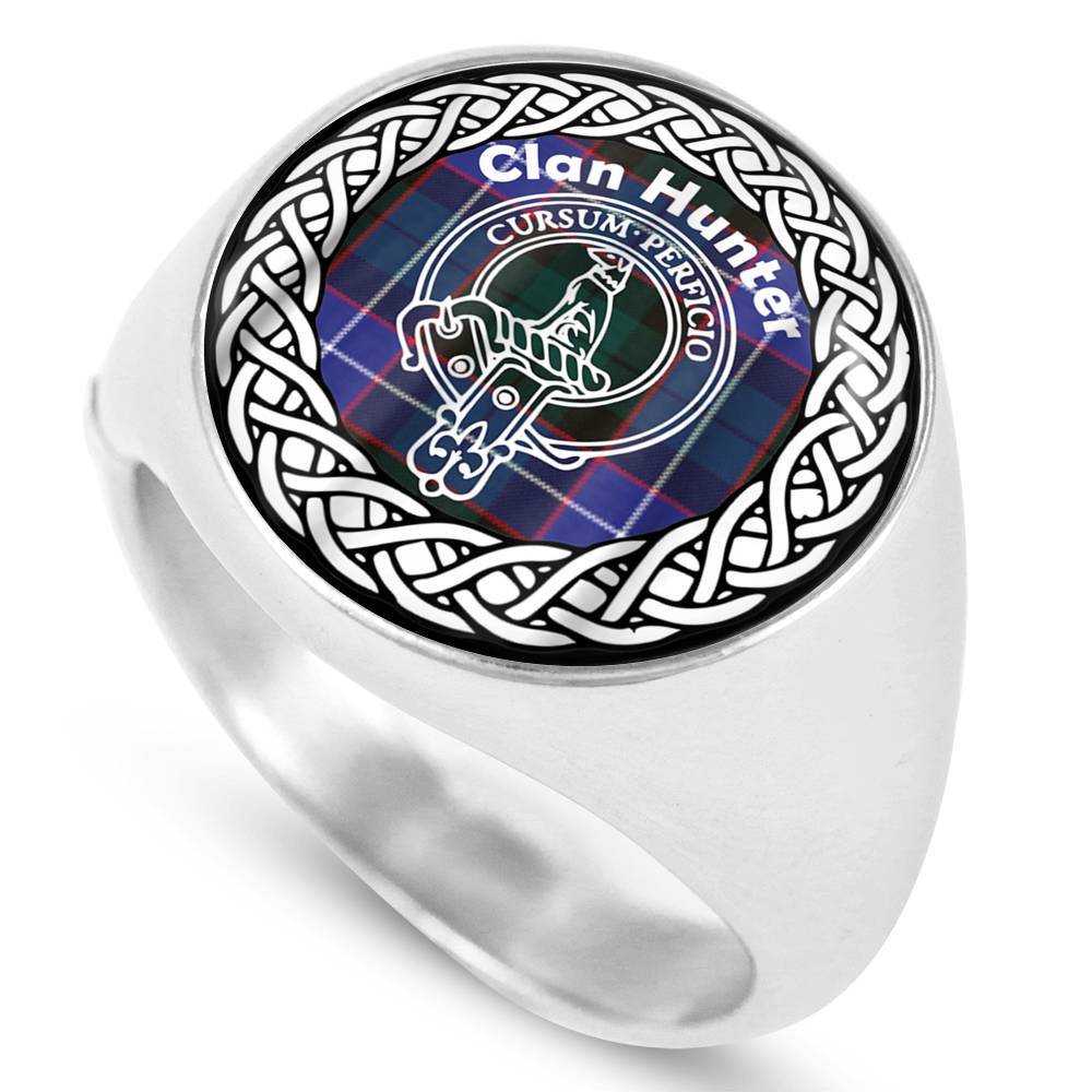 Hunter Crest Clan Tartan Ring Scottish