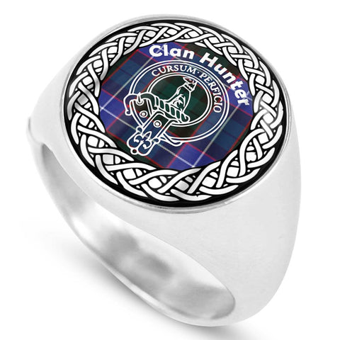 Image of Hunter Crest Clan Tartan Ring Scottish