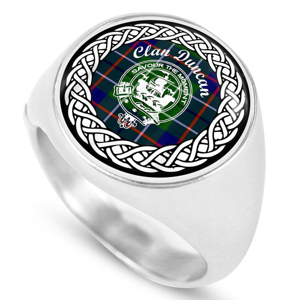Duncan Crest Clan Tartan Ring Scottish