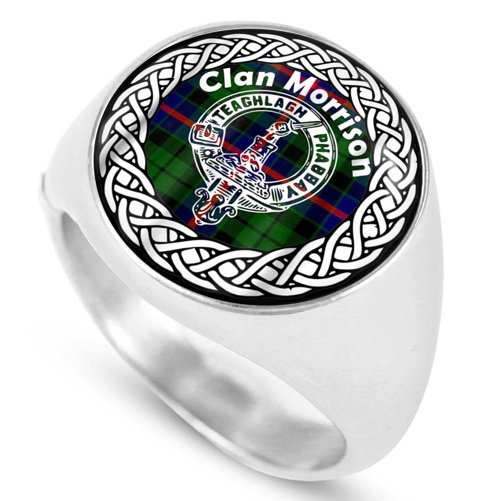 Morrison Crest Clan Tartan Ring Scottish