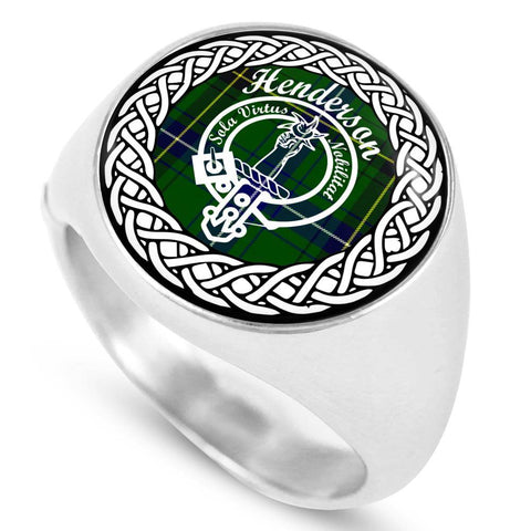 Image of Henderson Crest Clan Tartan Ring Scottish