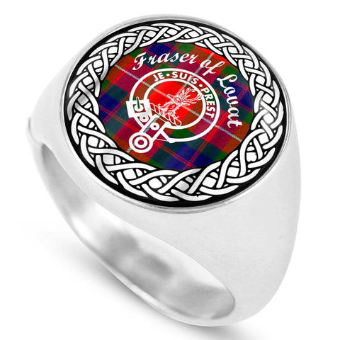 Image of Fraser of Lovat Crest Clan Tartan Ring Scottish