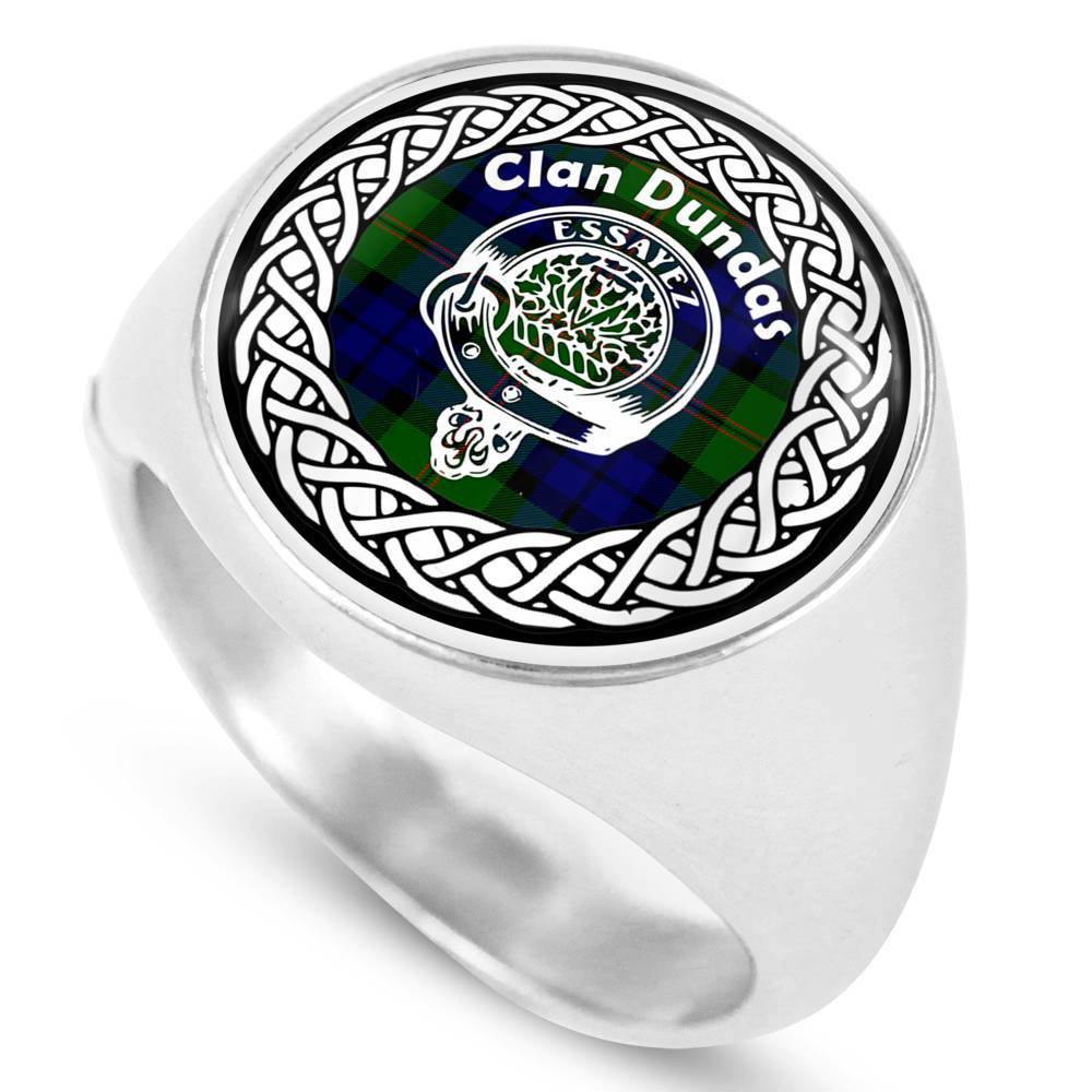 Dundas Crest Clan Tartan Ring Scottish
