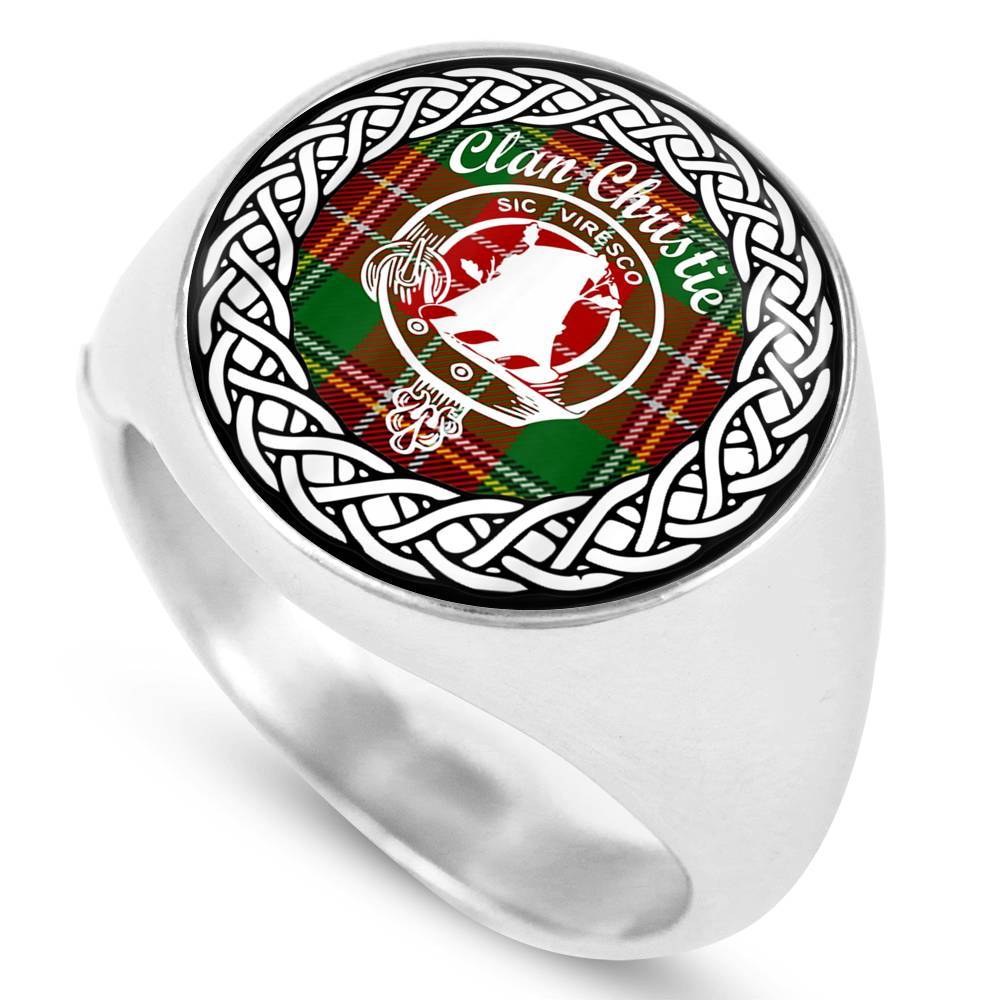Christie Crest Clan Tartan Ring Scottish