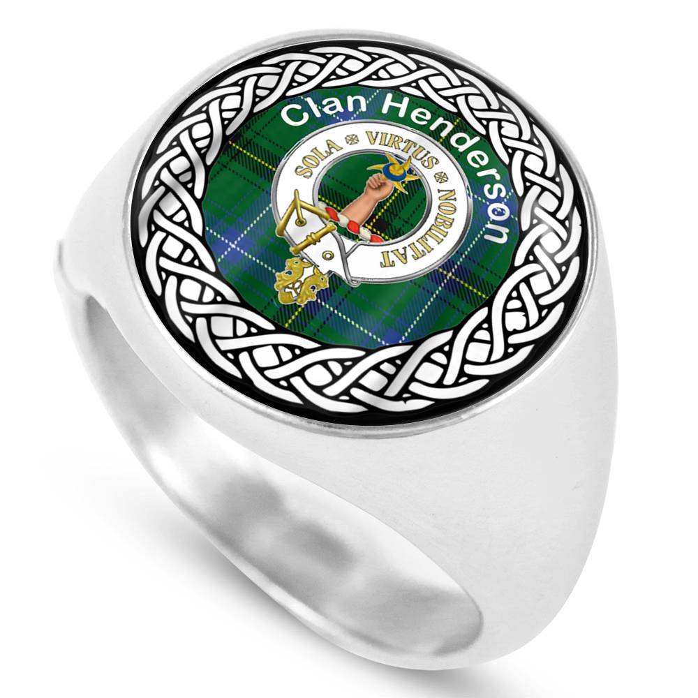 Henderson Old Crest Clan Tartan Ring Scottish