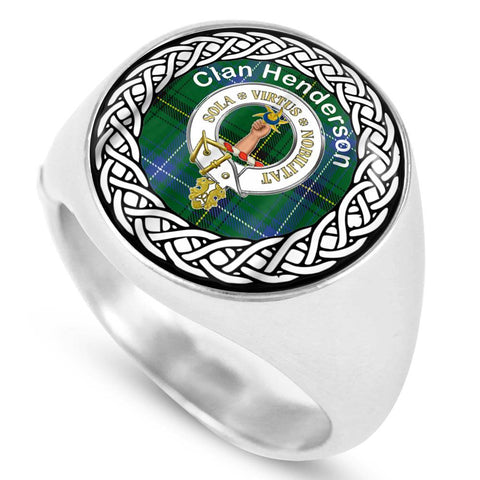 Image of Henderson Old Crest Clan Tartan Ring Scottish