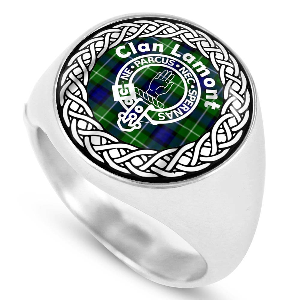 Lamont Crest Clan Tartan Ring Scottish