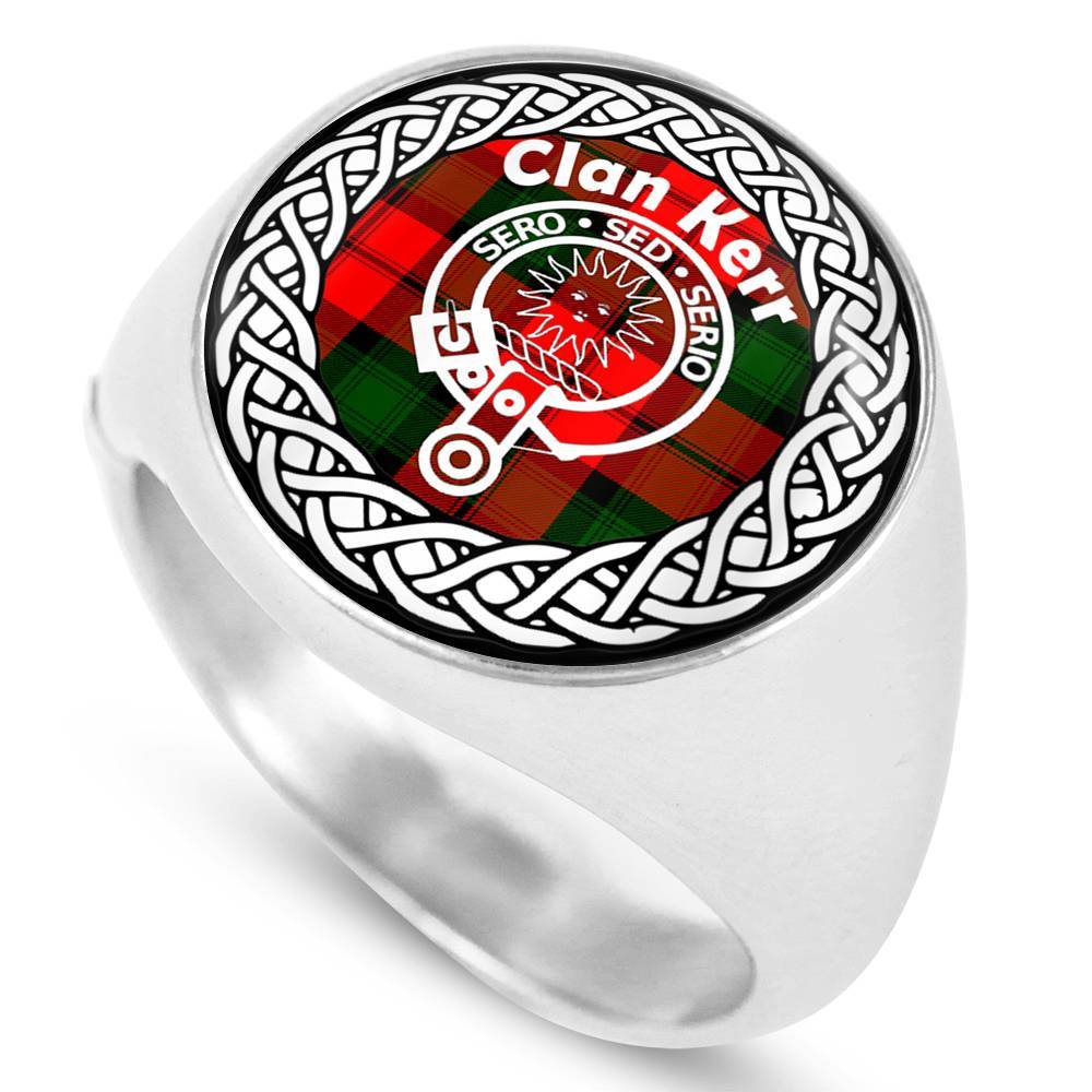 Kerr Crest Clan Tartan Ring Scottish