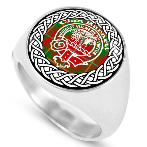 Image of Burnett Crest Clan Tartan Ring Scottish