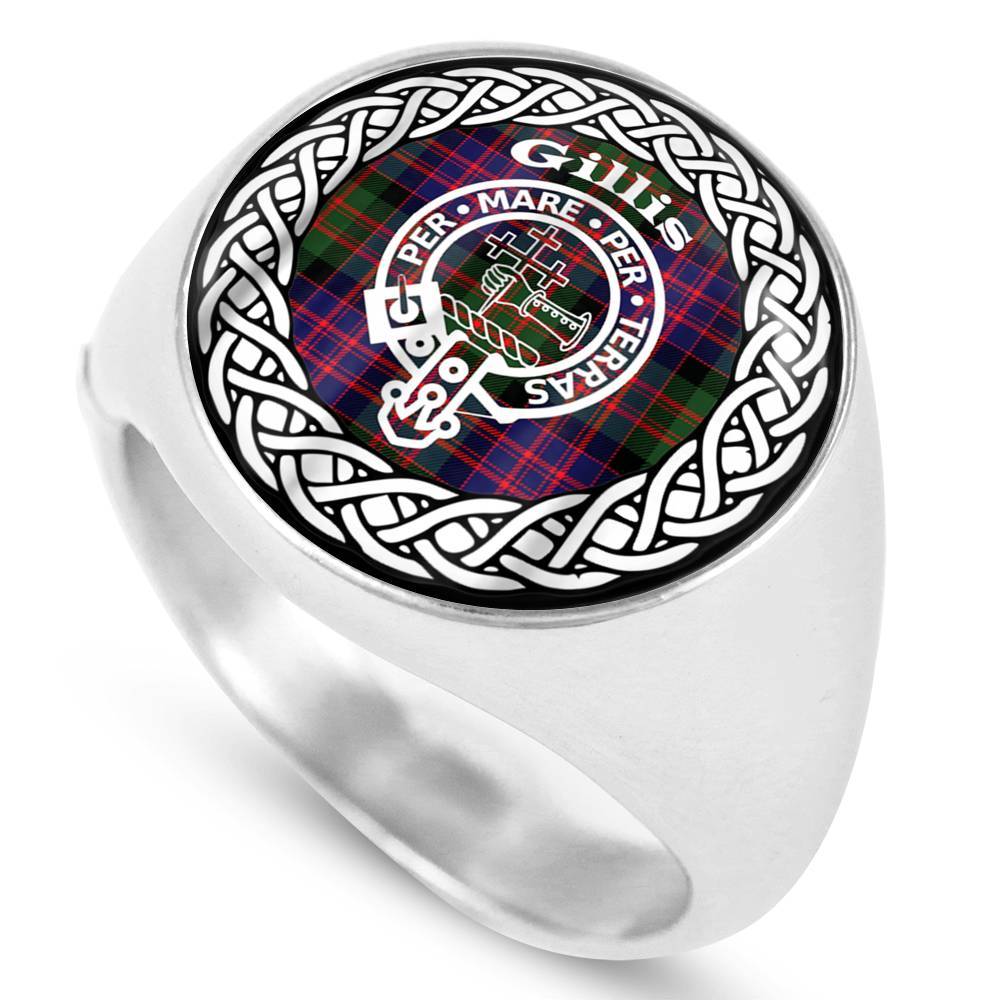Gillis Crest Clan Tartan Ring Scottish