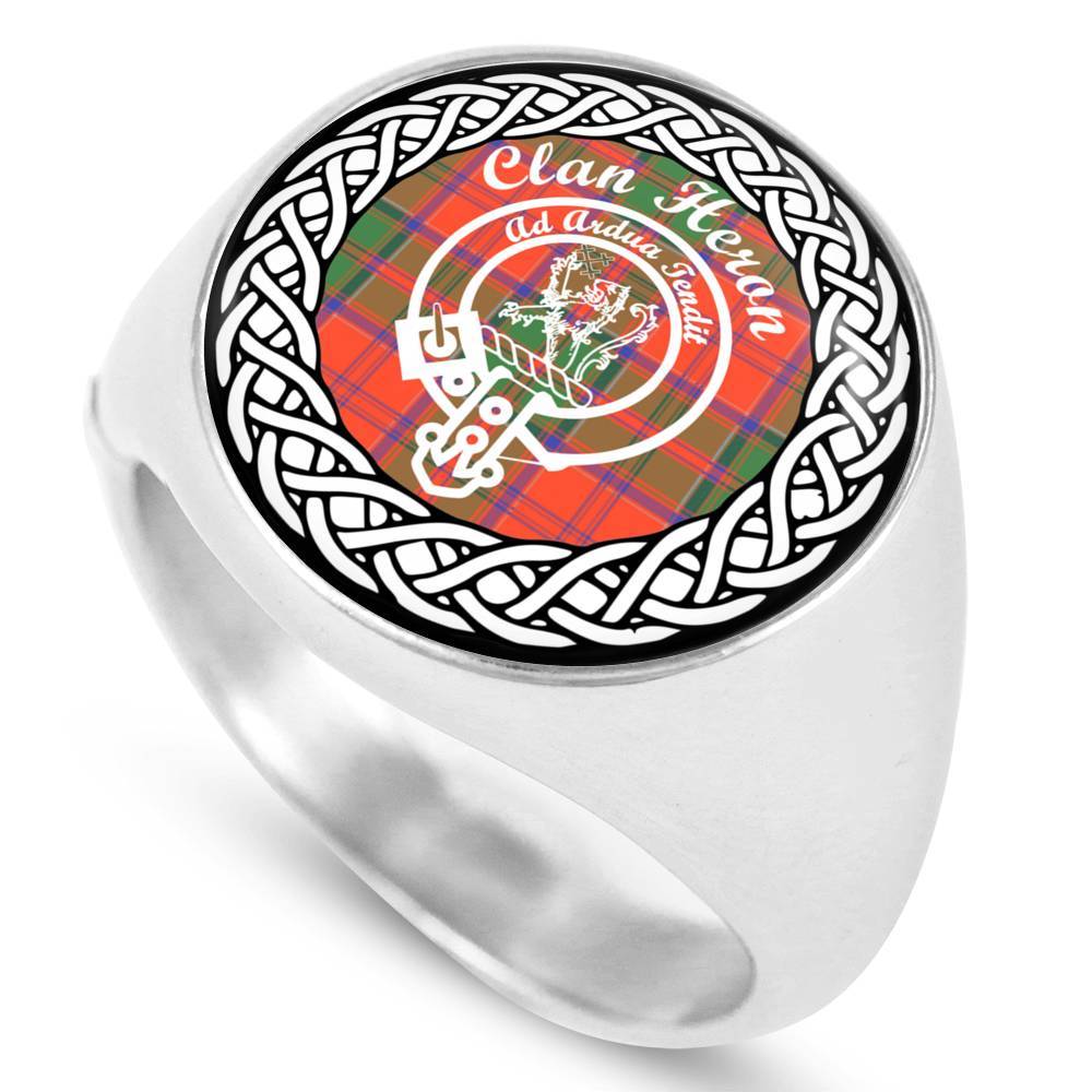 Heron Crest Clan Tartan Ring Scottish