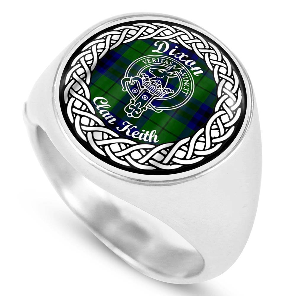 Dixon Clan Keith Crest Clan Tartan Ring Scottish