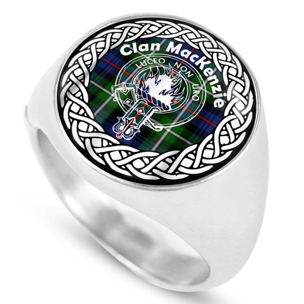 MacKenzie Crest Clan Tartan Ring Scottish