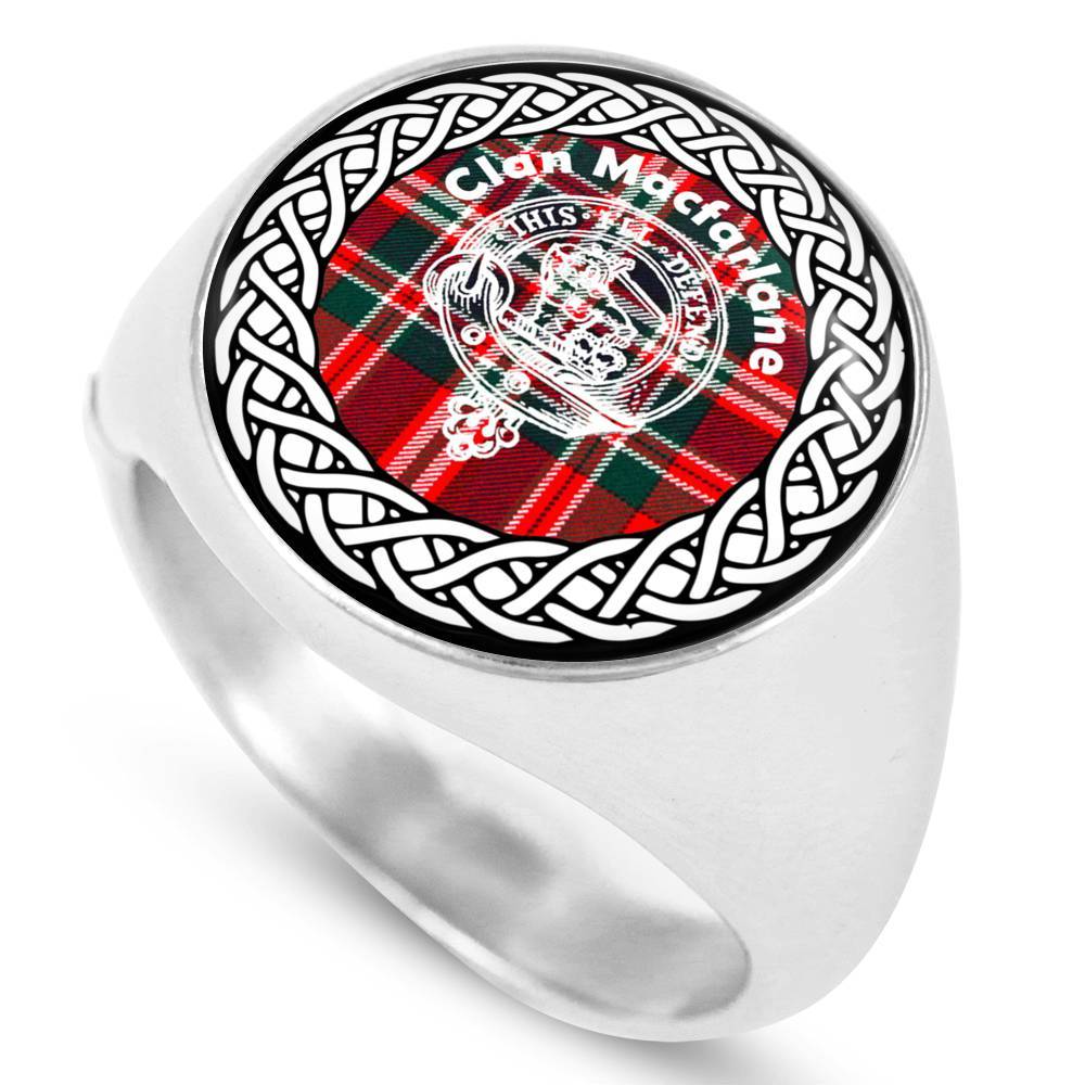 Macfarlane Crest Clan Tartan Ring Scottish