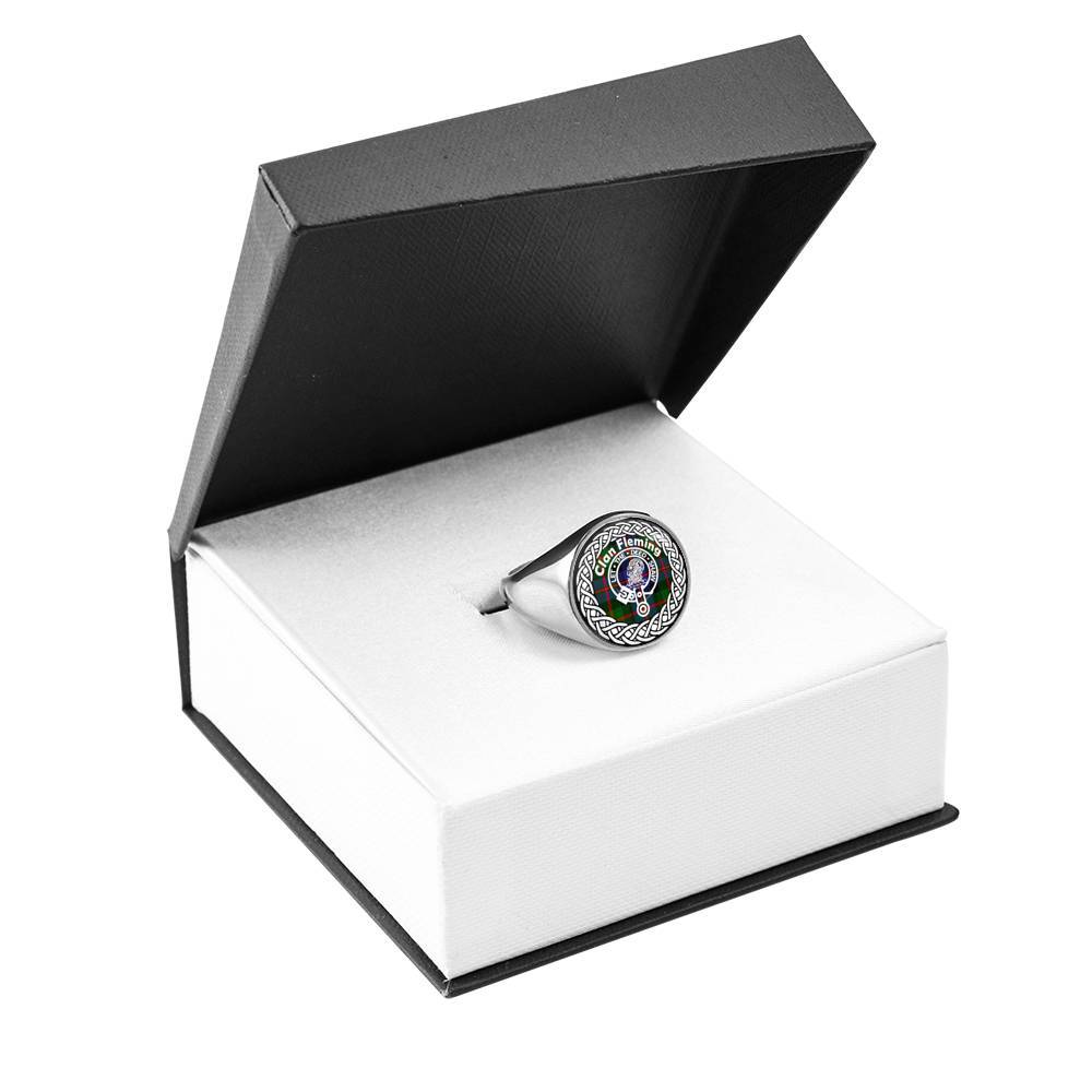 Fleming Crest Clan Tartan Ring Scottish