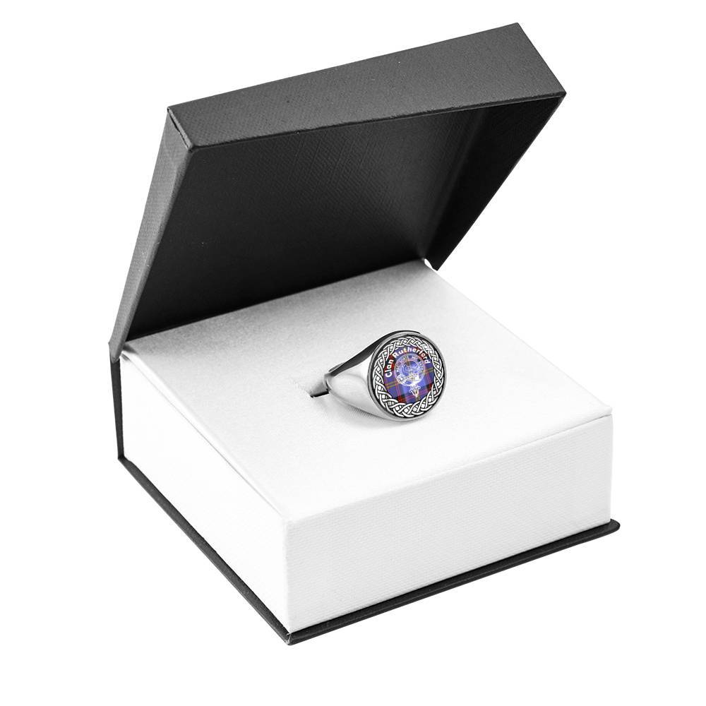 Rutherford Crest Clan Tartan Ring Scottish