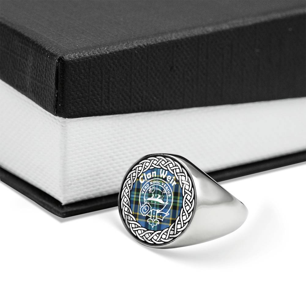 Weir Crest Clan Tartan Ring Scottish