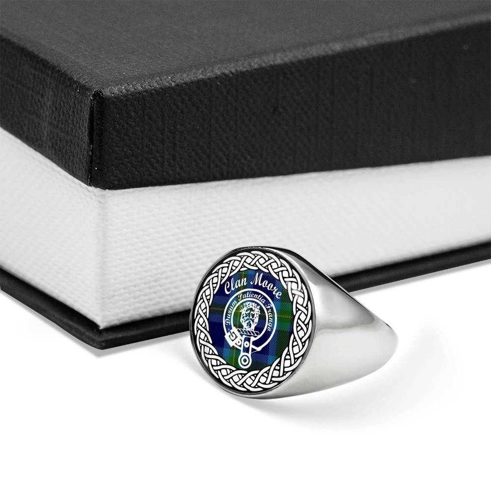 Moore Crest Clan Tartan Ring Scottish