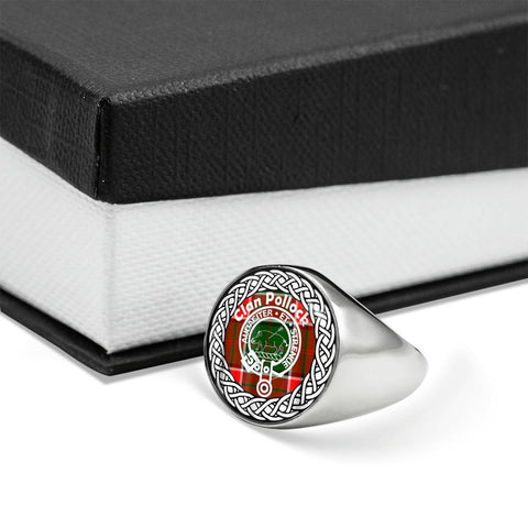 Image of Pollock Crest Clan Tartan Ring Scottish
