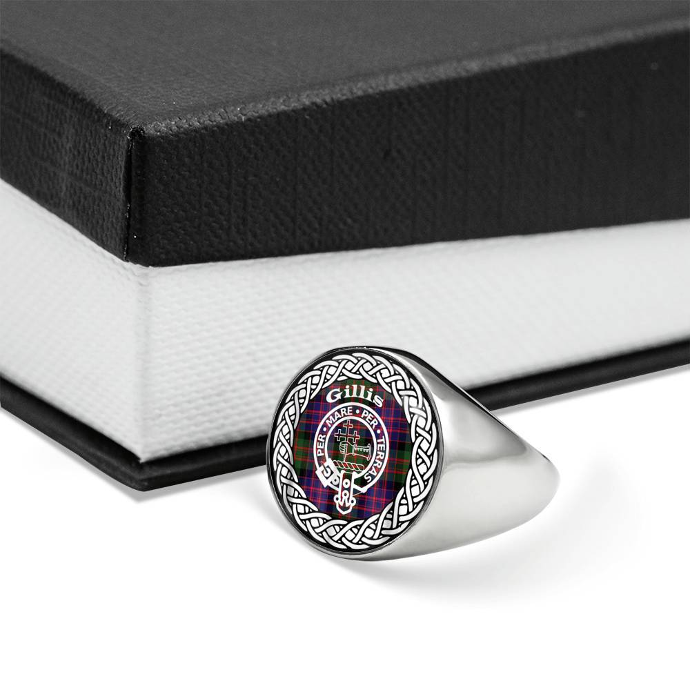 Gillis Crest Clan Tartan Ring Scottish